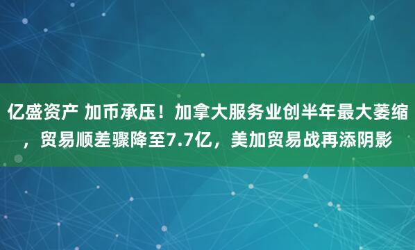 亿盛资产 加币承压！加拿大服务业创半年最大萎缩，贸易顺差骤降至7.7亿，美加贸易战再添阴影